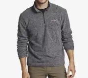 Eddie Bauer Men Quest Fleece 1/4 Zip Size TXL Pullover Sweater Heather Grey NWT