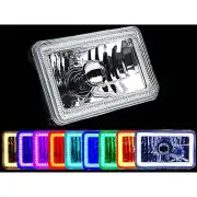 (1) 4X6 Color Change RGB SMD LED Halo Angel Eye Headlight 60W Halogen Light Bulb (for: Peugeot)