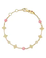 Roberto Coin 18K Yellow Gold Principessa Pink Opal & Diamond Link Bracelet