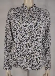 NWT Chico's black white animal print button front blazer jacket ladies size 1