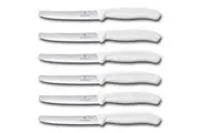 Victorinox Steak & Tomato Knife Pistol Grip 11cm White Set x 6 Knives