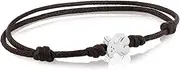 [TOUS] Adjustable Brown Cord and Steel Bracelet for Women with Bear Pattern, Young and Casual, Super Micro Collection, 18,5 cm, Stainless Steel