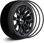 Automotive Alloy Wheel Rim Protector - Covering The Entire Rim of The Wheel hub - Strips for Curb Rash Prevention - Set of 4 Rim Protector Easy to Install(19'',Black)