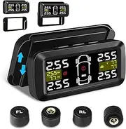 Tire Pressure Monitoring System 【2/4 Wheel Switch】 Tpms Sensors Set of 4 w Detached Bracket 3.5" Large Wireless Solar Tire Pressure Monitor w 6 Alarm Modes 5-87 PSI for Trailers and Cars