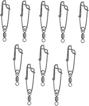 Anneome Fishing Tackle Kit 10pcs Rolling Swivel Fishing Line Connectors Copper and Stainless Steel