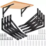 8 Pack Heavy Duty Metal Shelf Brackets Floating Shelf L-Shaped Support, 3.7x6 In