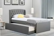 Istyle Dupont King Single Trundle Storage Bed Frame Fabric Grey