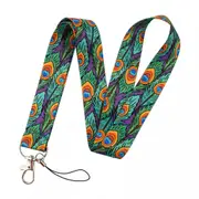 Lanyard Polyester Cruise Travel ID Feathers Peacock - Cruise Lanyards Australia
