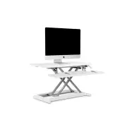 DuoPro Height Adjustable Sit Stand Computer Work Task Study Office Desk Riser - White, Large - White / Large