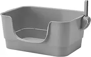 Stgfyxgs Top Open Pet Toilet, Cat Litter Box, Cat Sand Basin, Cat Bed Pan, Sturdy, Portable Cat Litter Box with High, Gray