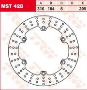 TRW Lucas Brake disc MST428, rigid