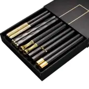 JANKNG 5 Pair Japanese Chopsticks Alloy Non-Slip Sushi Chop Sticks Set