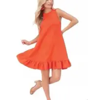 NWT Mud Pie Vibrant Orange Ruffle Midi Dress Size M