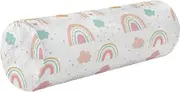 Amooorous Peach Cartoon Cute Rainbow Long Bolster Pillow Neck Roll Pillow Cover Small Round Pillow Insert Cylinder Pillow Decorative Pillow for Knee Support