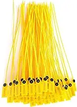 100 Pieces Yellow Plastic Security Seals, 40cm Long Numbered Cable Ties for Secure Sealing of Packages, Trucks, and Transportation Containers, Tamper Evident Label Tags for Enhanced Safety Measures