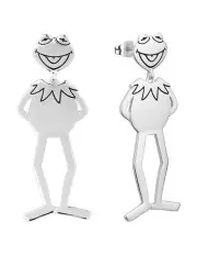 [Couture Kingdom] Disney the Muppets Kermit the Frog Drop Earrings 60mm in Silver