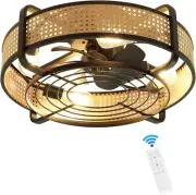 Newsight 20 Inch Ceiling Fan Lights Modern Brown LED Ceiling Light kit + Remote