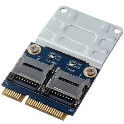 Dual Micro SD SDHC SDXC TF To Mini PCIe Memory Card Reader PCIe To 2 Mini-SDCard
