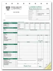 500 Landscaping Work Order Invoices Nebs/Deluxe No. 6570 / 3 Part Carbonless