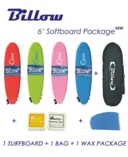 Billow 6' Soft Surfboard Package Deal, Softboard + Bag + Wax + Fins