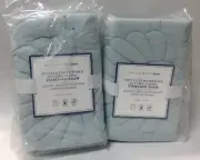 set of 2 pottery barn teen pbt dorm autumn floral standard bed pillow sham blue
