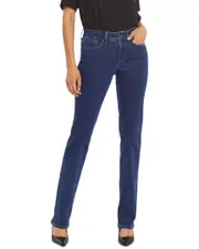 NYDJ Petite Marilyn Quinn Straight Jean 6P NoColor