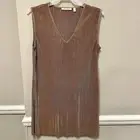Cyrus Light Brown Bronze Shift Dress Sz S NWT Silky