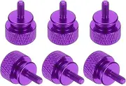 uxcell 6 Pcs M3x7mm Knurled Thumb Screw Computer Case Threaded Hand Tighten Screws Aluminum Alloy for PC Case, Purple
