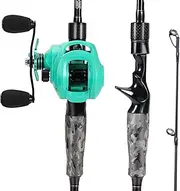 [Sougayilang] Fishing Rod and Reel Combo, Medium Fishing Pole with Baitcasting Reel Combo, 2-Piece Baitcaster Combo
