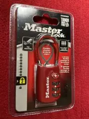 MASTER LOCK 4688DRED Combination Padlock,1 2/3 in,Oval,Red 483N07 Sealed