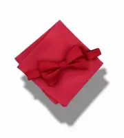 $65 Alfani Men's Red Pre-Tied Adjustable Bowtie & Pocket Square Set