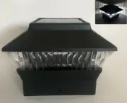 Set of 2/4/6/8/10/12 Outdoor Solar Black 4"x4" PVC&Wood Fence Post Cap LED Light