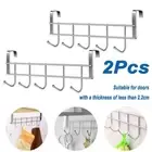 5Hooks Clothes Storage Over Door Hanger Hanging Rack No-Punching Stainless Steel