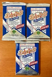 1991 Upper Deck MLB Baseball Cards Unopened Foil Packs Find Nolan Lot 3 packs