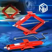 RV Camper Trailer Stabilizer Leveling Scissor Jacks 5000lbs w/ Crank Handle Red