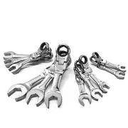 Flex Head Stubby Ratchet Wrench Sets sae 11pc | 6point Box End Ratchet Wrenche