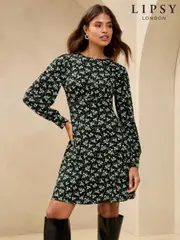 Lipsy Green Printed Jersey Underbust Mini Dress (AK1645) | $82