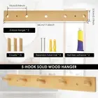 2 Pcs Wall Mounted Coat Rack Wood Wall Hook Rack with 5 Hooks for Entryway lelFb