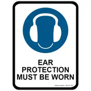 Mandatory Sign - Ear Protection Must Be Worn- 450 x 600mm