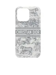 Dior Case Iphone 13 Pro in Grey Toile de Jouy