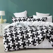 Ardor 250TC Emerson Geometric Cotton Sateen Quilt Cover Set King