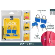 2pcs Mini Padlock with Key for Secure Safe Travelling Swivel Shackle