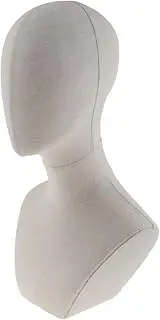 B Baosity Canvas Block Cork Head Model, Hair Wig Hairpiece Making Display Stand, Mannequin Manikin Head with Shoulder Bust