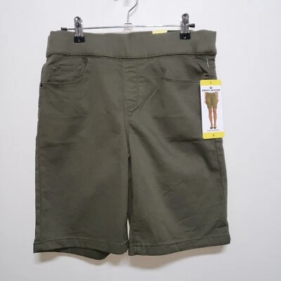 DKNY Jeans Shorts Womens SMALL Pull On Comfort Stretch Bermuda Green NEW