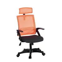 在飛比找蝦皮商城優惠-obis 椅子 辦公椅 電腦椅 高背網布辦公椅-橘