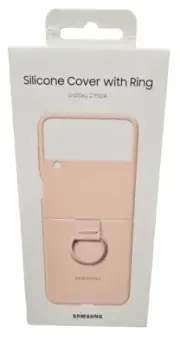 Samsung Galaxy Z Flip 4 Silicone Case/Cover with Ring, Matte Finish, Light Peach