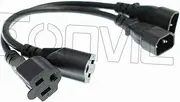 Eonvic IEC 320 C14 to Nema 5-15R 18AWG Standard Computer Power Cord Cable 1ft