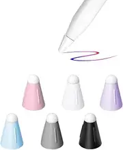 YINVA Cover for Apple Pencil Tip, Noise Reduction Silicone Nib Cap Accessories for Apple Pencil 2nd Generation Tips and 1st Gen Suitable Paper-Like Screen Protector(6 PCS,6 Colors)