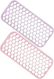 HONITANO 2Pcs Heat Resistant Silicone Mat Pad Non Slip Flat Iron Curling Iron Holder for Safe Hair Styling Compact for for Home Travel Use