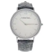AO-194 Toutes - Silver-Grey Tweed Leather Strap Watch by Andreas Osten for Women - 1 Pc Watch